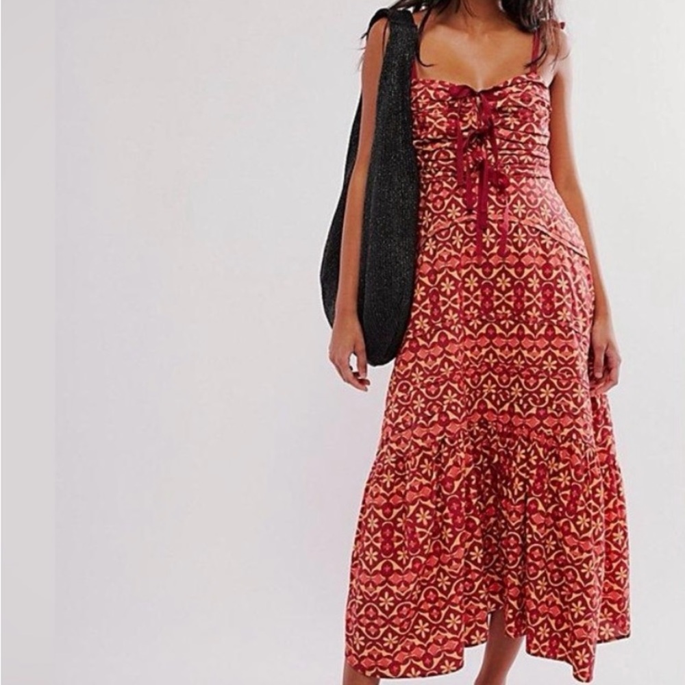 Free People Palma Printed Midi Dress